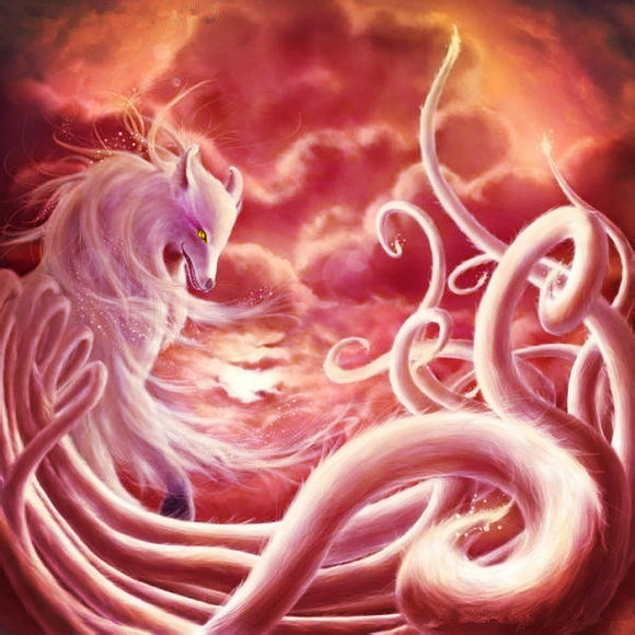 画一只上古神兽九尾狐_九尾狐兽_神兽九尾狐是长什么样